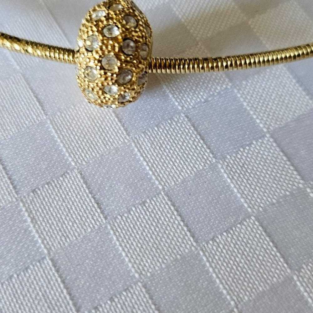 Vintage Gold Tone Hardwear Ball Pendant Chocker N… - image 3