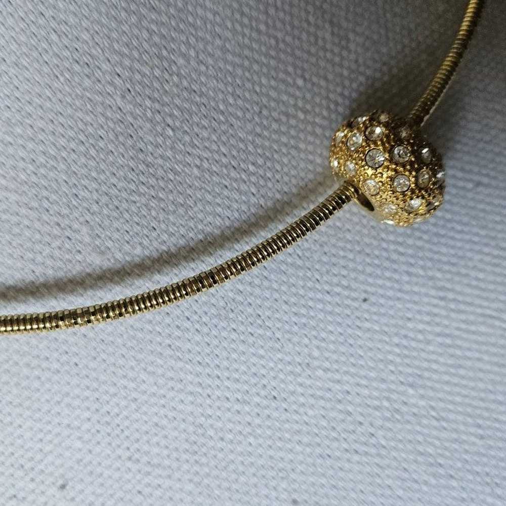 Vintage Gold Tone Hardwear Ball Pendant Chocker N… - image 7