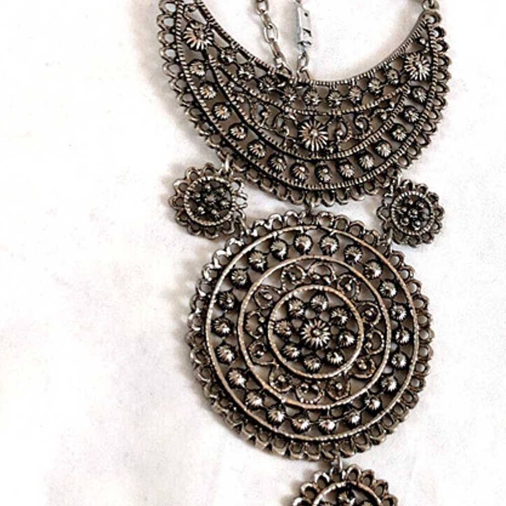 Vintage Ornate Medallion Crescent Bib Statement N… - image 9