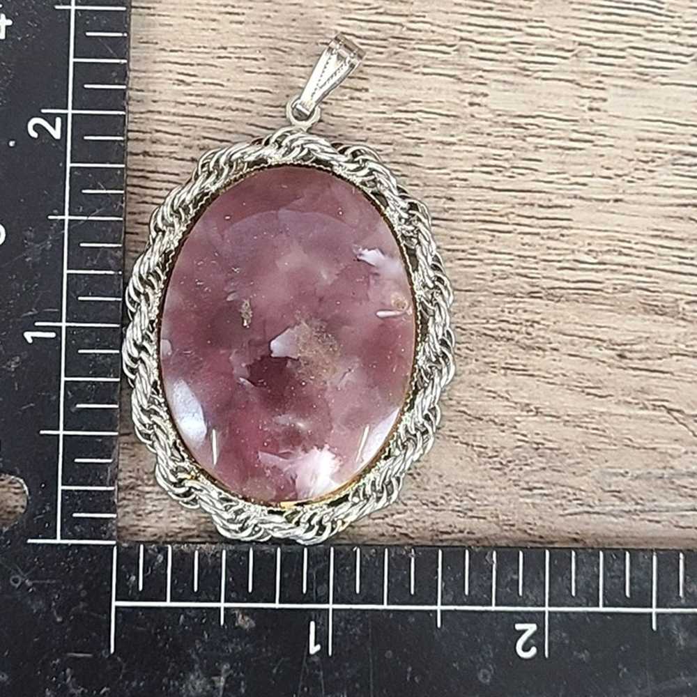 Vintage Natural Gemstone Deep Burgundy Purple Cab… - image 5