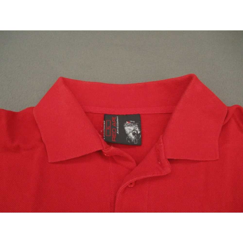 Vintage Red Ape Polo Shirt Mens XL Red Short Slee… - image 4