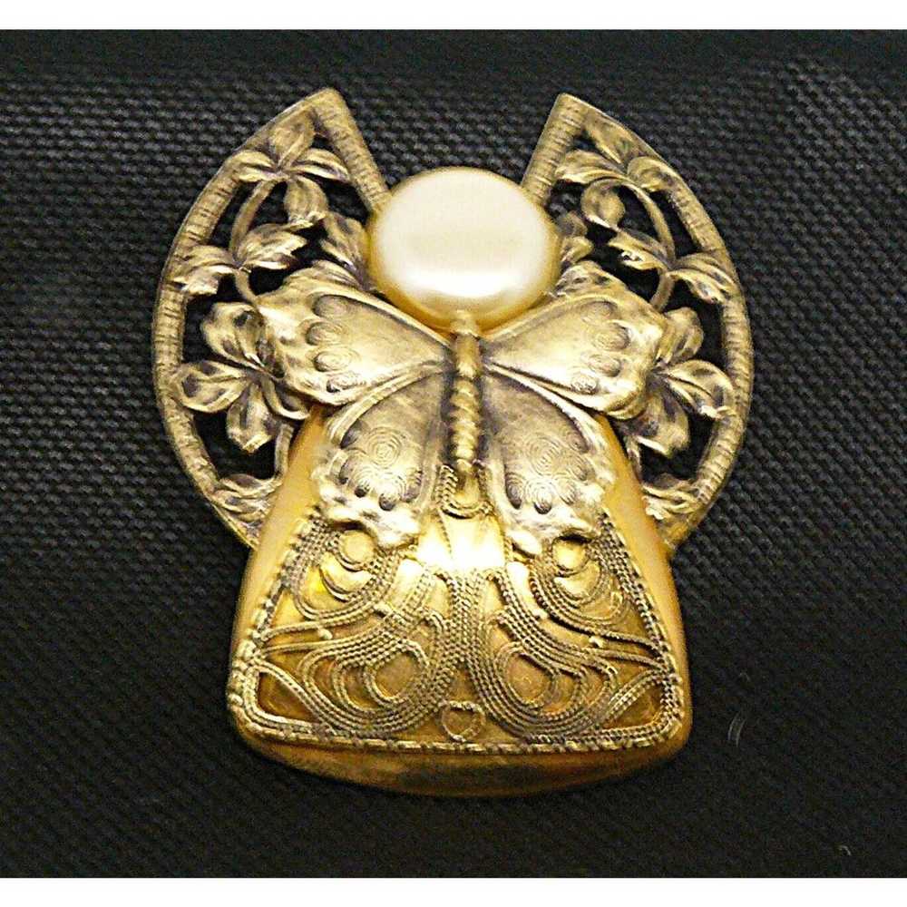 Vtg Jane Davis Angel Of Love Faux Pearl Butterfly… - image 5