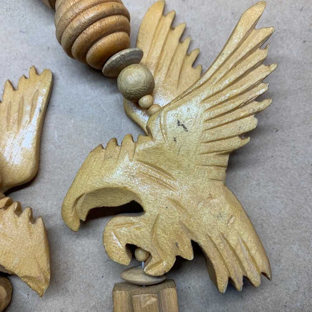 Free bird carved wooden eagle vintage necklace - image 4