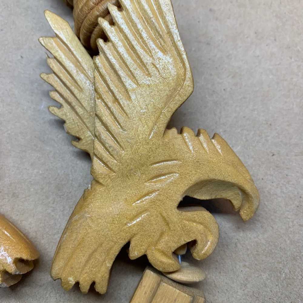 Free bird carved wooden eagle vintage necklace - image 8