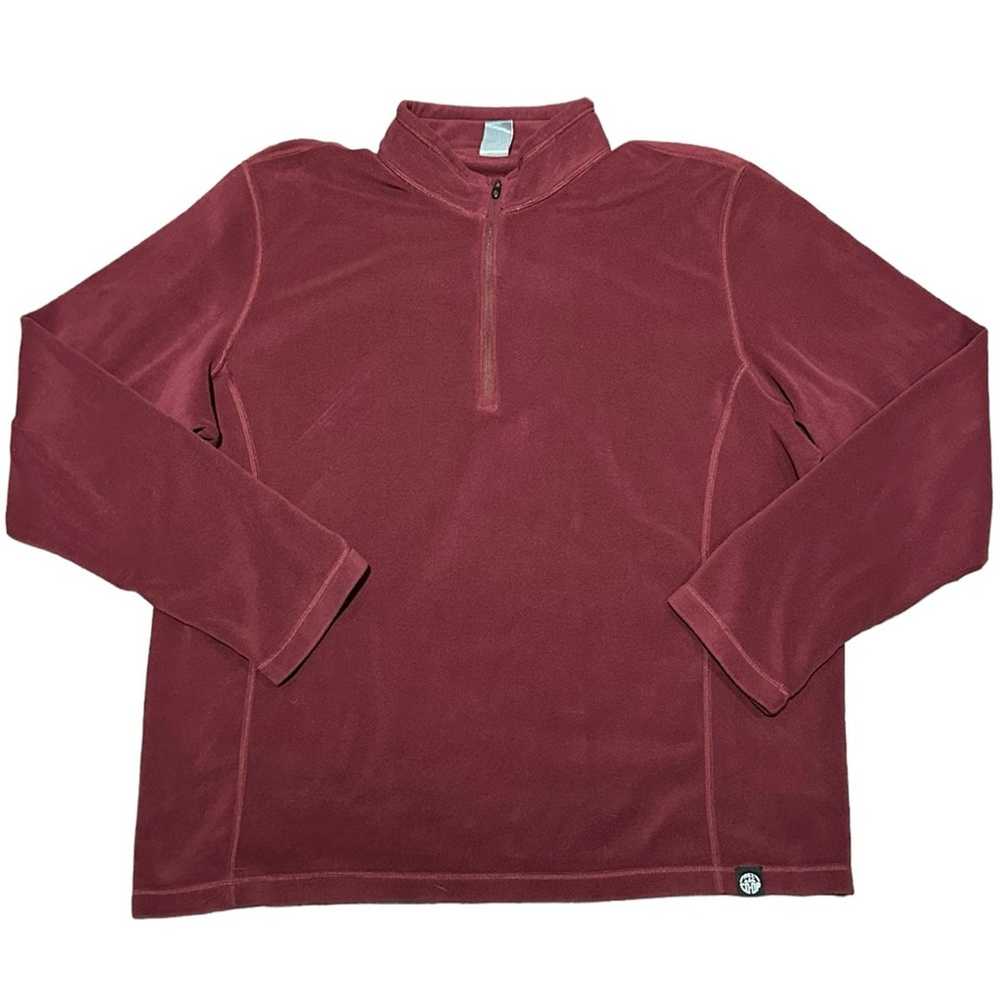 Rei REI CO-OP Burgundy Soft Fleece quarter Zip in… - image 1