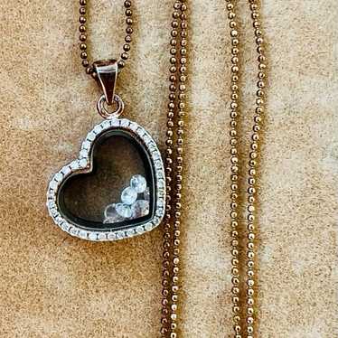 Vintage Rose Gold Over 925 Heart/Pendant Necklace - image 1