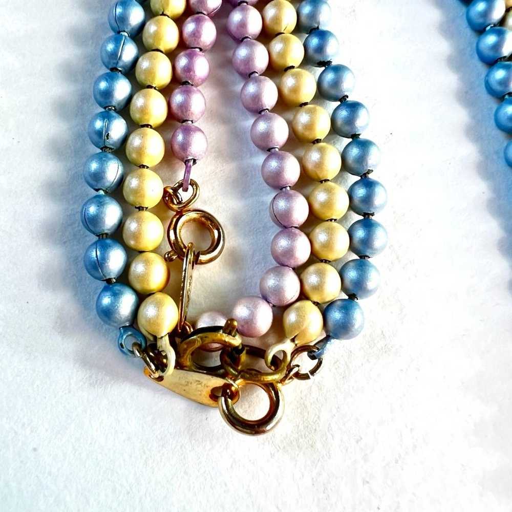 Vintage Set of Purple, Yellow, & Blue Ball Chain … - image 3