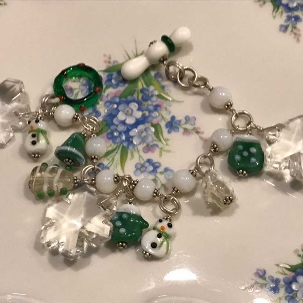 Vintage Christmas lampwork crystal snowflake snow… - image 2