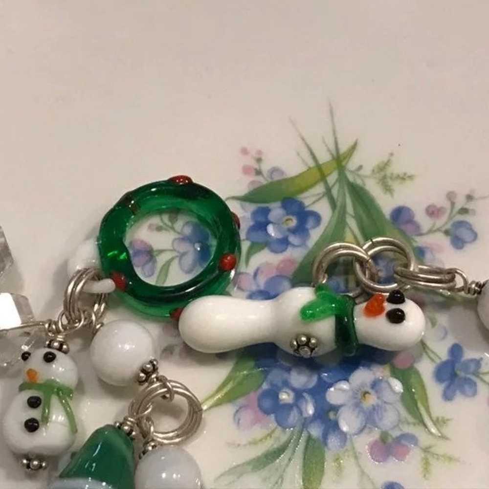 Vintage Christmas lampwork crystal snowflake snow… - image 7