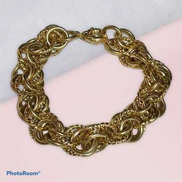 Vintage woven link chain bracelet