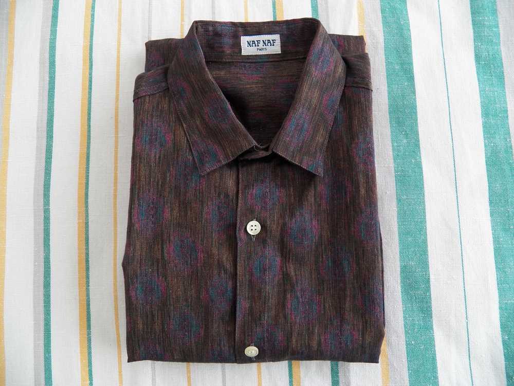 Other × Vintage Vintage NAF NAF MENS SHIRT Brown … - image 8