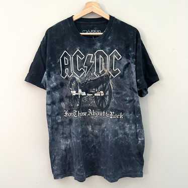 LIQUID BLUE AC/DC /プリントtシャツ/ネイビー/バンt LIQUID BLUE AC/DC /プリントtシャツ/ネイビー/バンt