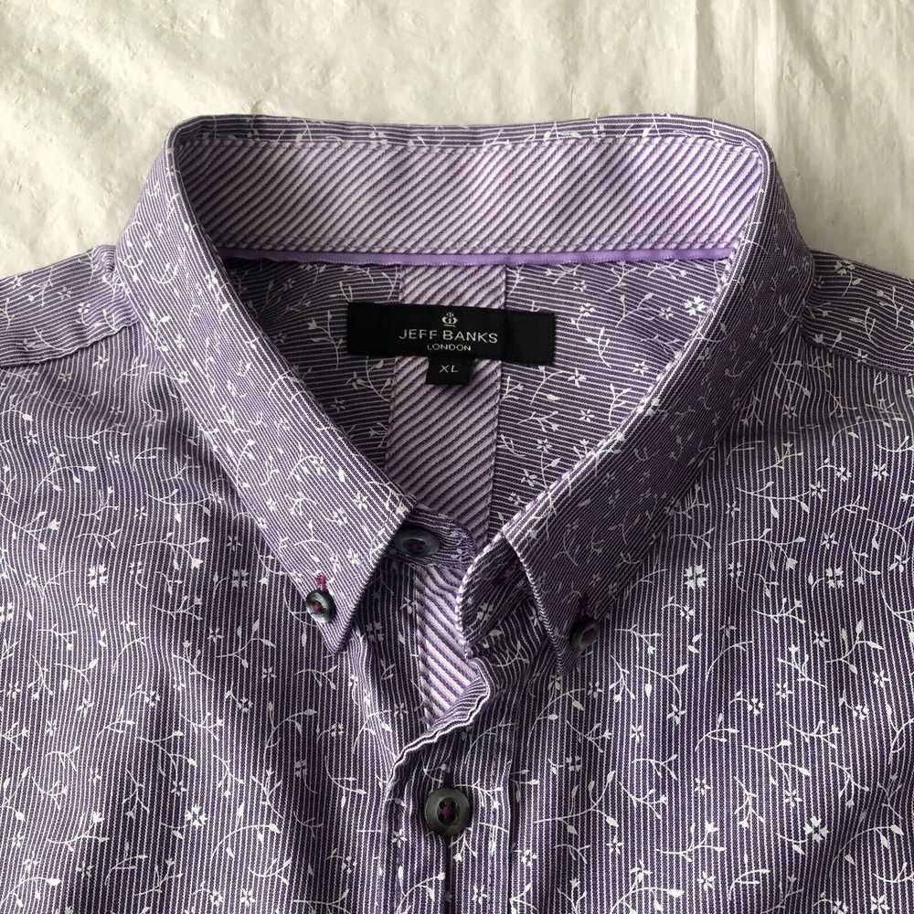 Jeff Banks Men’s Jeff Banks London Shirt XL Lilac… - image 10