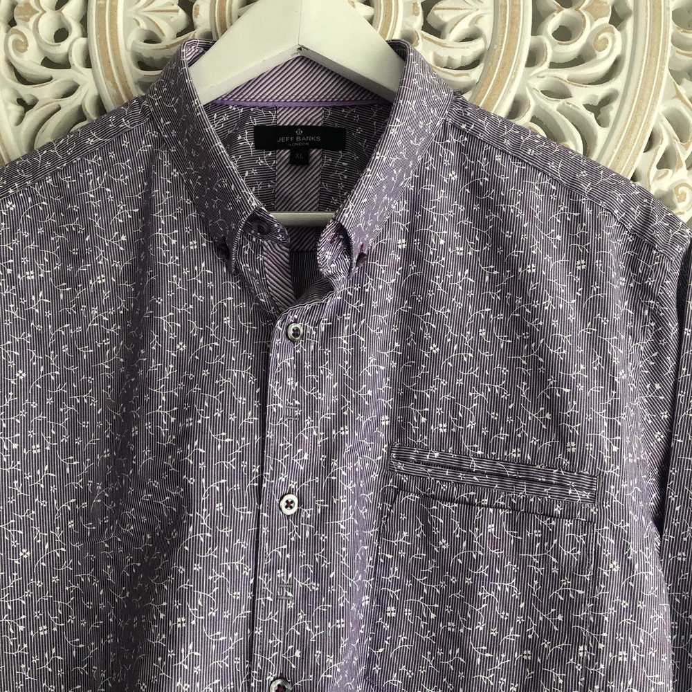 Jeff Banks Men’s Jeff Banks London Shirt XL Lilac… - image 11