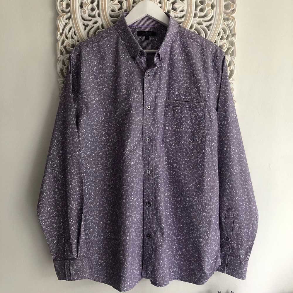 Jeff Banks Men’s Jeff Banks London Shirt XL Lilac… - image 1