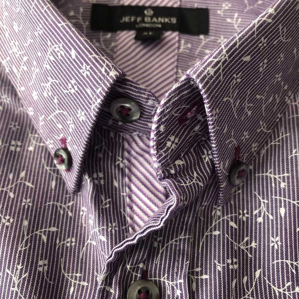 Jeff Banks Men’s Jeff Banks London Shirt XL Lilac… - image 9