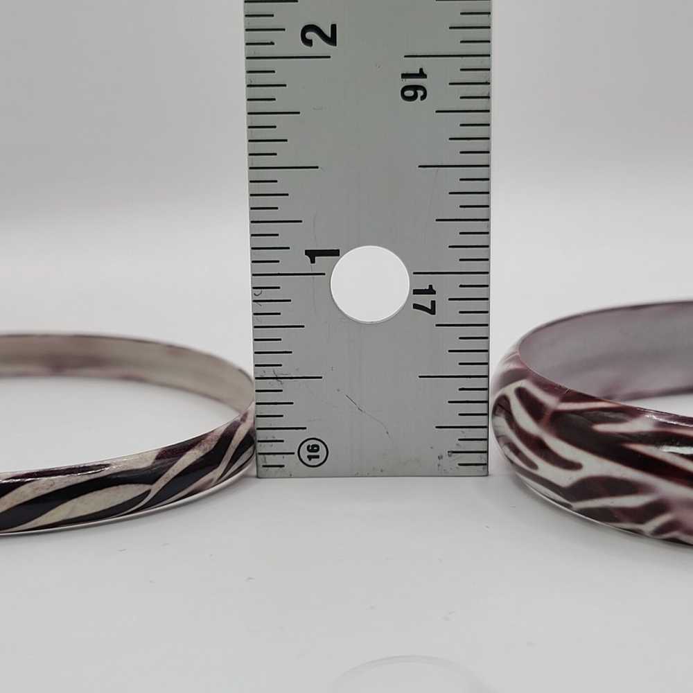 Animal Print Metal Bangle Bracelets Set of 2 Vint… - image 9