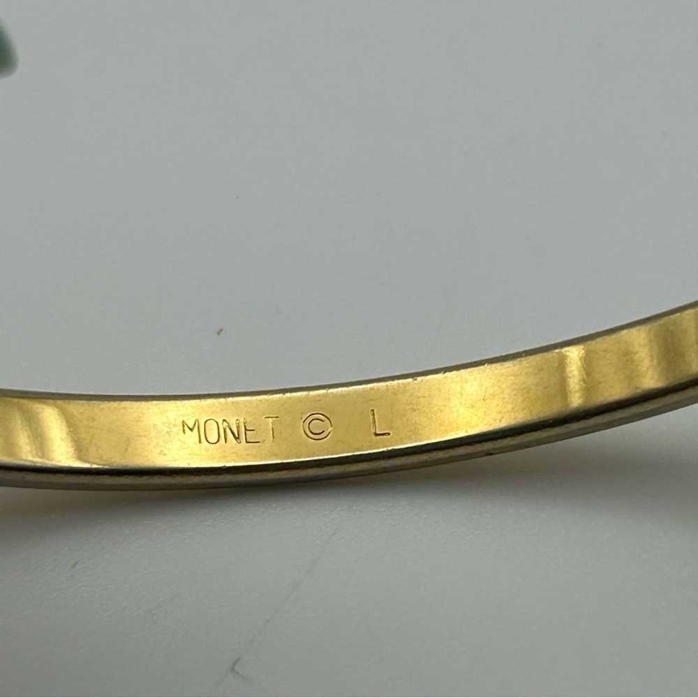 Vintage Monet Gold Tone Textured Etched Engraved … - image 7