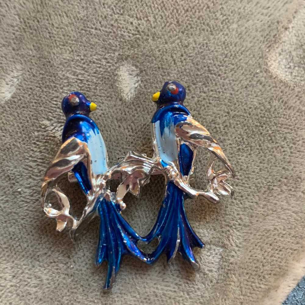 Vintage Gerry's enamel  bird brooch - image 1