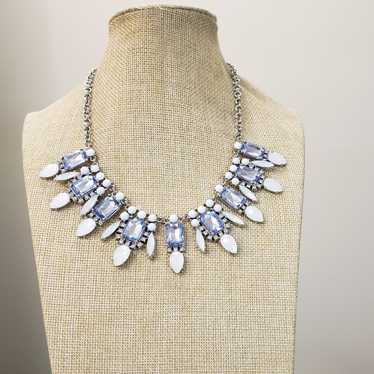 Silver blue, clear, white crystal jeweled stateme… - image 1