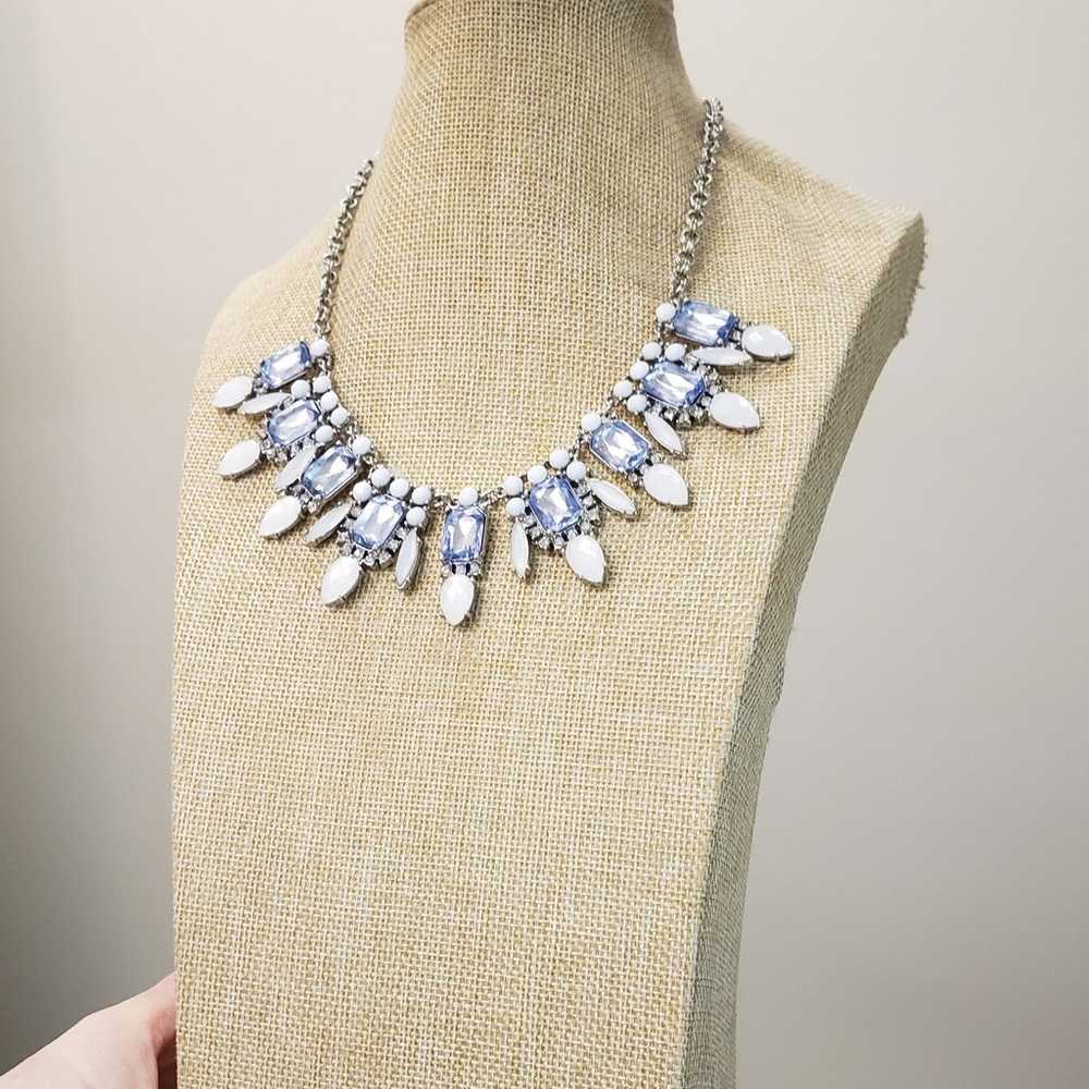 Silver blue, clear, white crystal jeweled stateme… - image 2