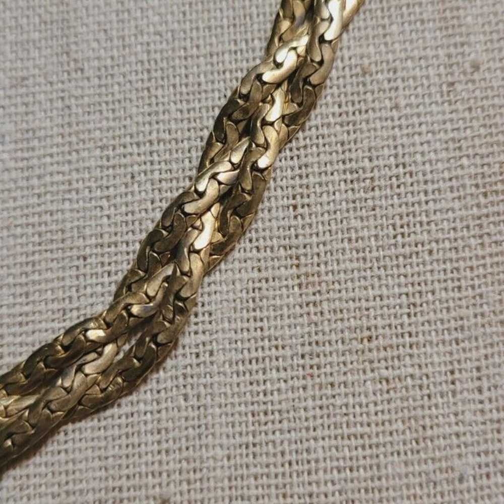 Vintage 29.5" Napier 3 Strand braided Gold tone C… - image 2