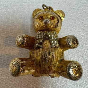 Vintage Teddy Bear Perfume Holder Pendant bear wi… - image 1