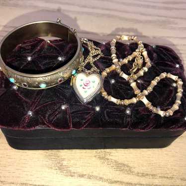 Vintage jewelry lot with jewelry box - image 1