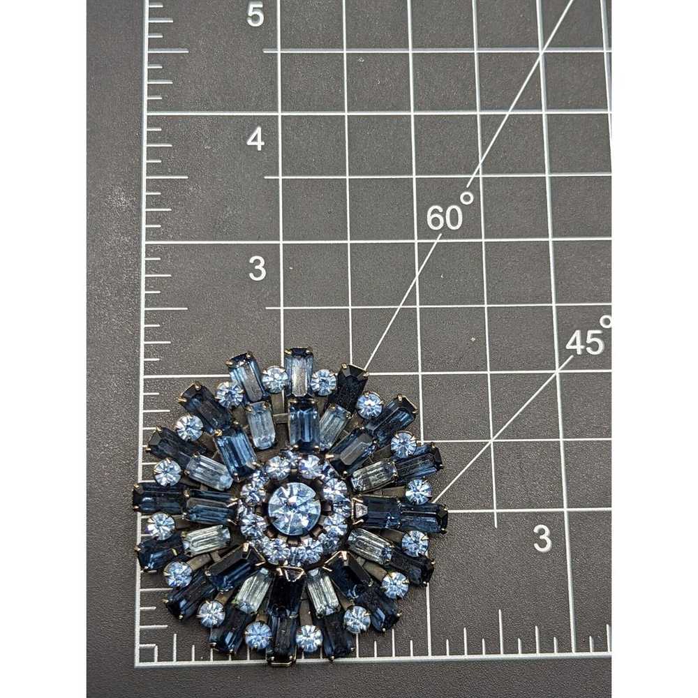 Vintage Blue Hues Round Baguette Rhinestone Layer… - image 4