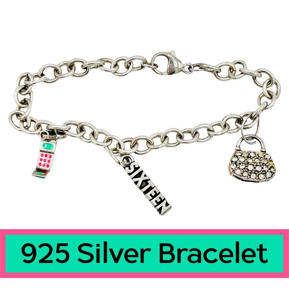 Vintage 925 Silver Teen Charm Bracelet - image 1