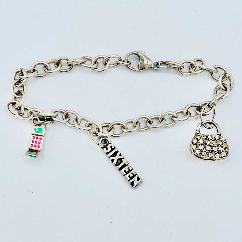 Vintage 925 Silver Teen Charm Bracelet - image 2