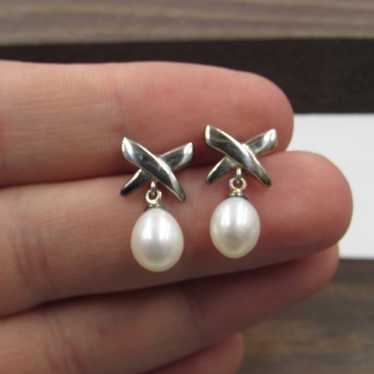 Vintage X Style Pearl Dangle Earrings