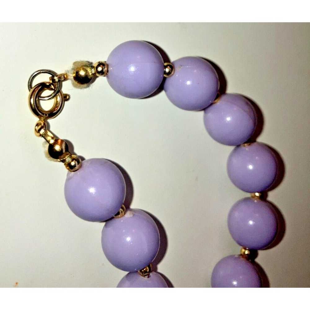 Vintage Lavender Acrylic Beaded Gold-Tone Spacers… - image 5