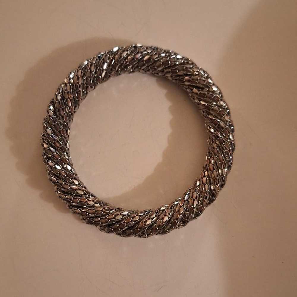 Vintage 1970s Silver Tone Bracelet - image 1