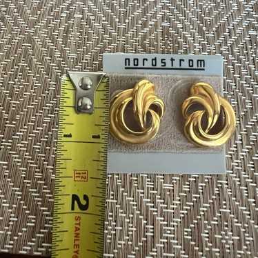 Vintage PEP Erwin Pearl polished gold plated earr… - image 1