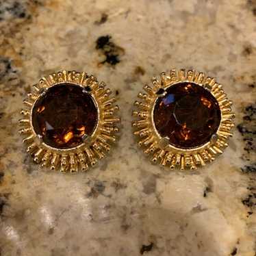 Vintage Kramer Smoky Topaz Earrings