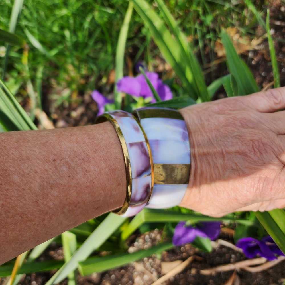 Vintage MOP shell bangles - image 2