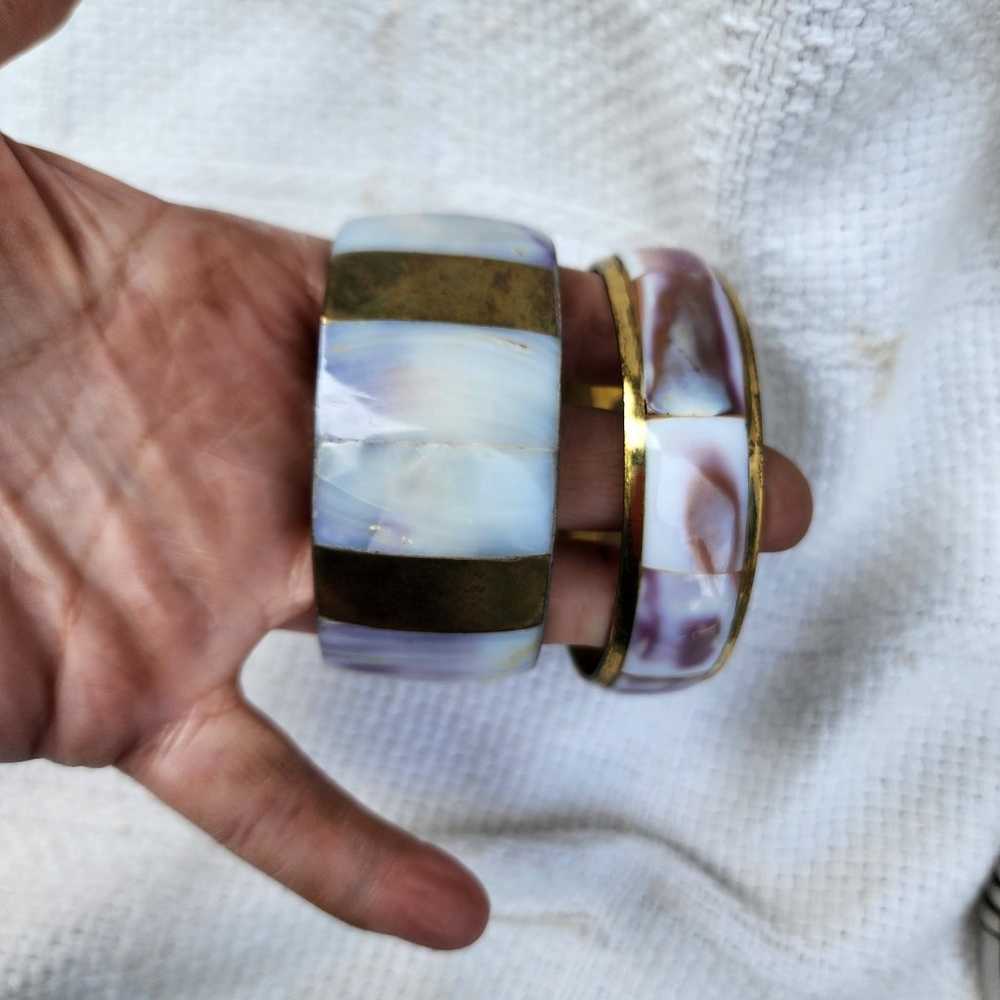 Vintage MOP shell bangles - image 4