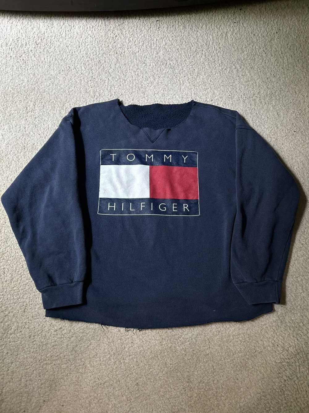 Tommy Hilfiger × Vintage TOMMY HILFIGER - Navy Sw… - image 1