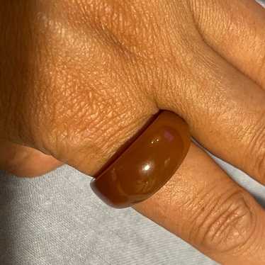 vintage Red Agate ring size 8 - image 1