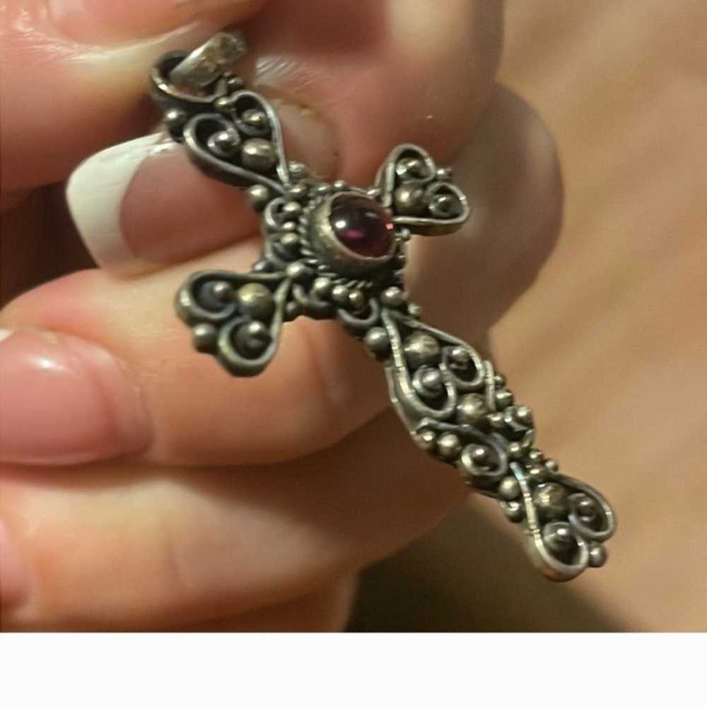 Gothic style STERLING/AMETHYST cross - image 7