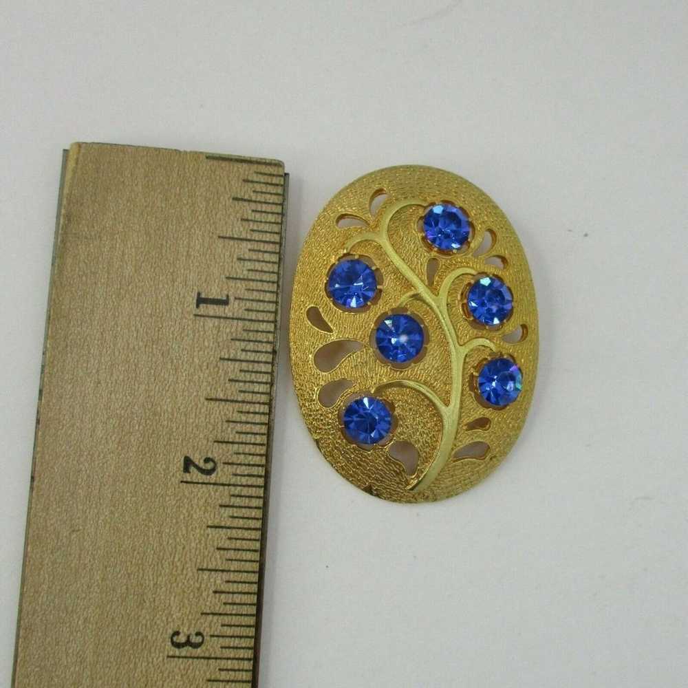 Stunning Vintage Vitali Oval Cutout Brooch Gold T… - image 3