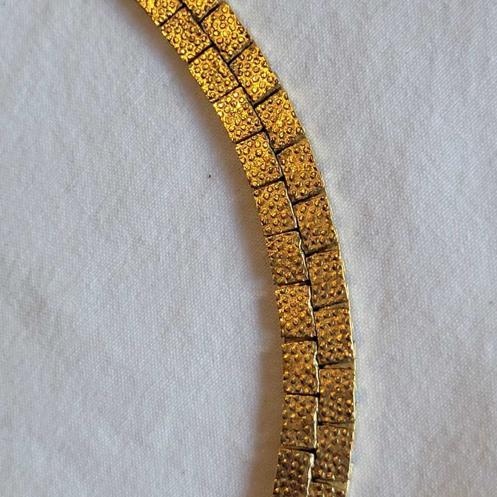 Vtg Herringbone Gold tone Nugget 18" Chain Neckla… - image 5