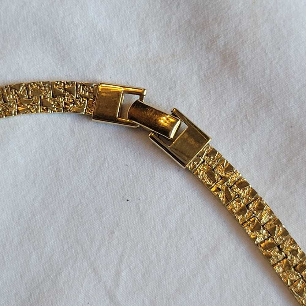 Vtg Herringbone Gold tone Nugget 18" Chain Neckla… - image 7