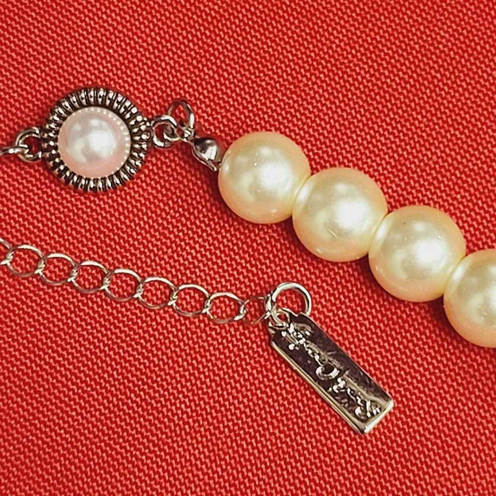 Vintage Sarah Coventry Faux Pearl Necklace Silver… - image 12