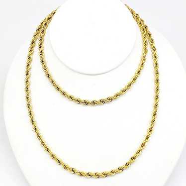 Vintage Monet French Rope Chain Necklace 30" Gold… - image 1