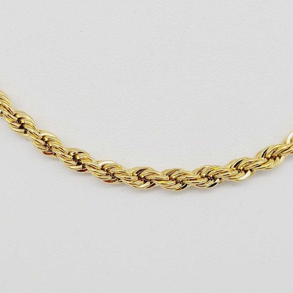 Vintage Monet French Rope Chain Necklace 30" Gold… - image 4