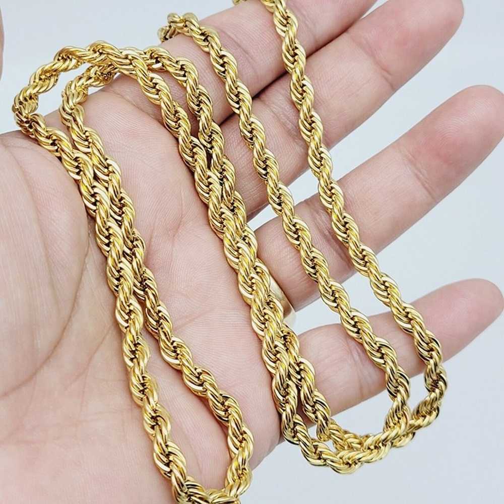 Vintage Monet French Rope Chain Necklace 30" Gold… - image 6