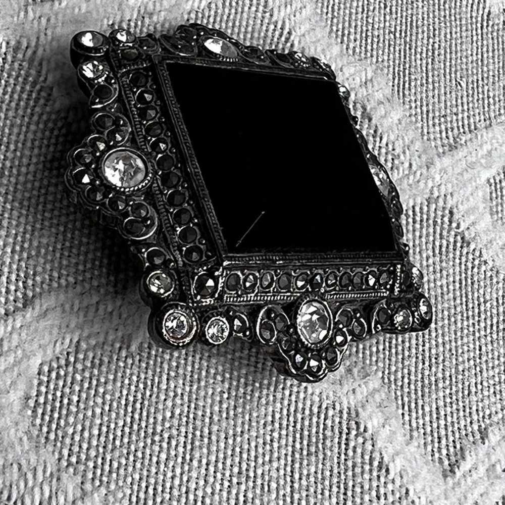 Vintage Monet Brooch Pin Black Glass Rhinestone A… - image 6