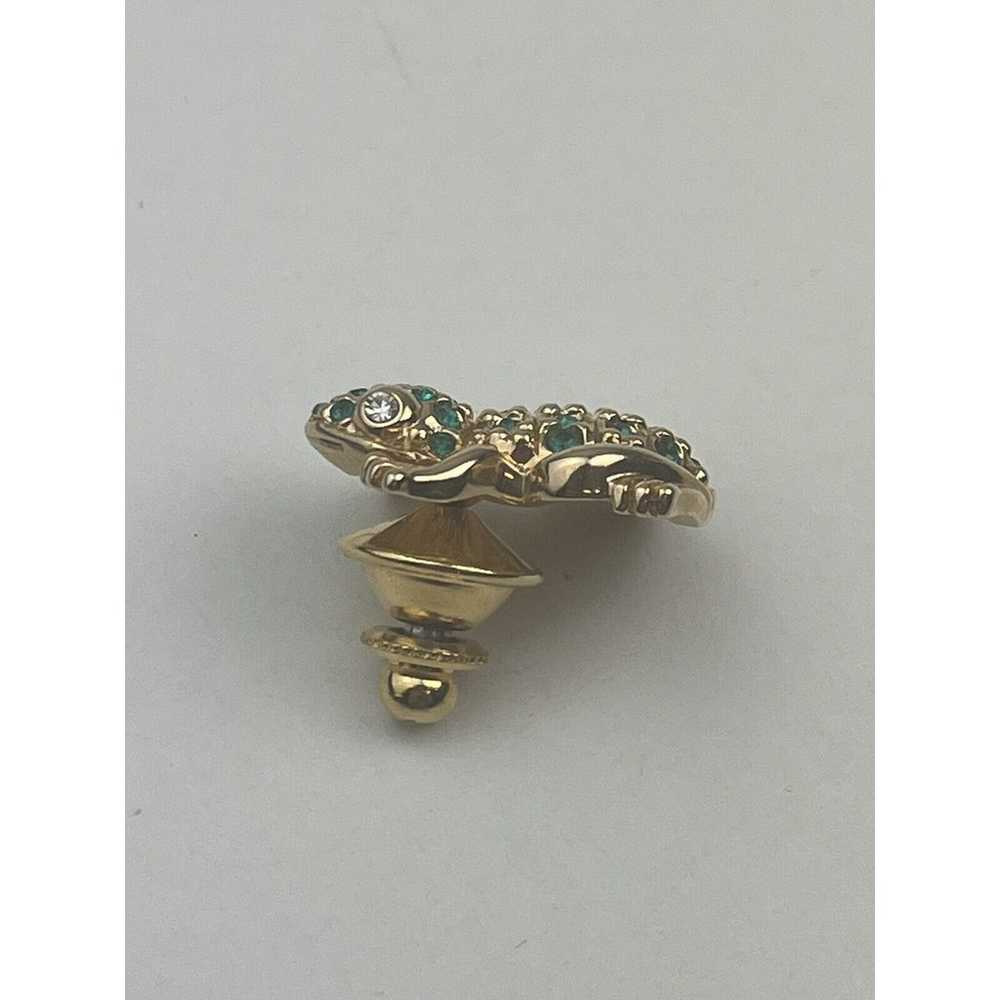 Vintage SAL Swarovski Frog Toad Lapel Pin Tie Tac… - image 5